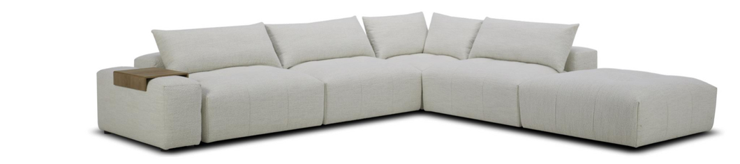 Encore Sectional Beige Woven Fabric