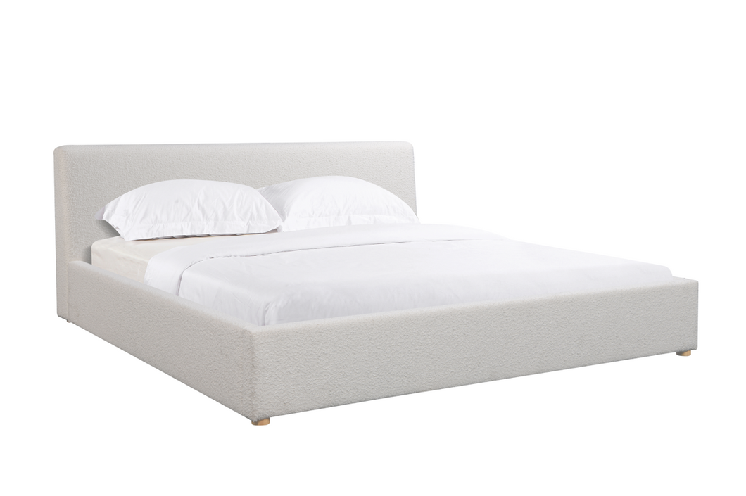 Cleo White Boucle Bed