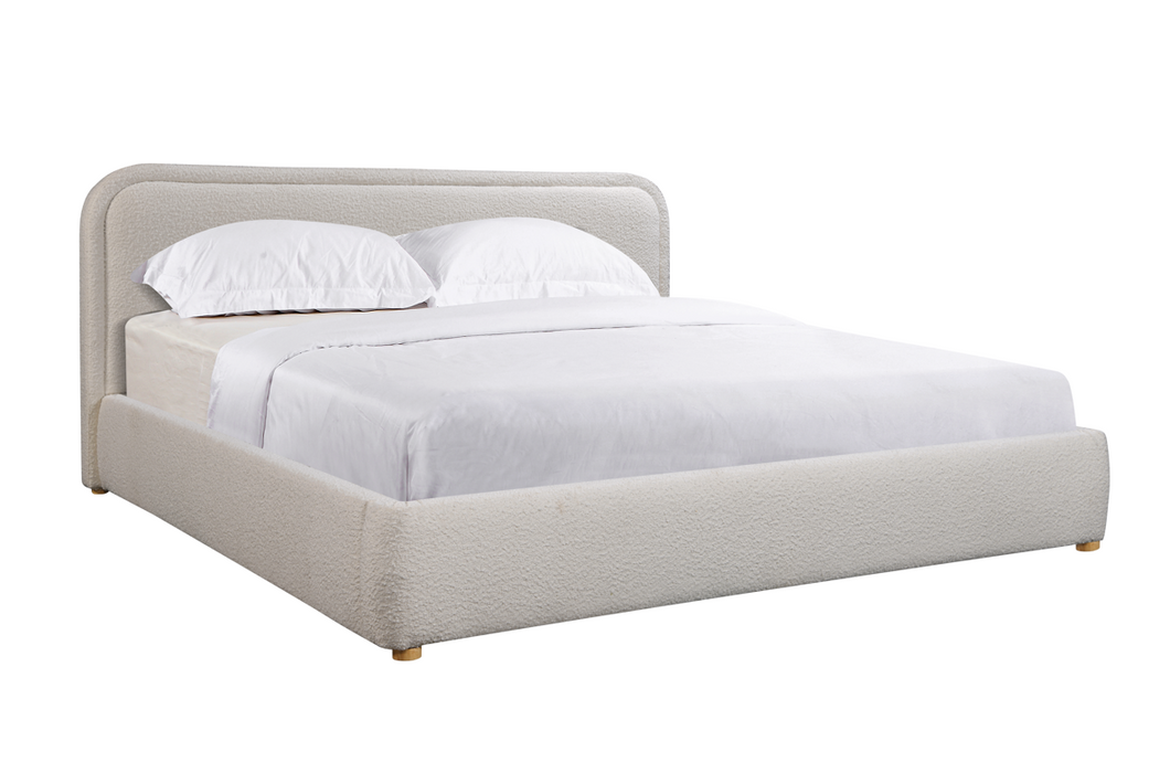 Cosmo Beige Boucle Bed