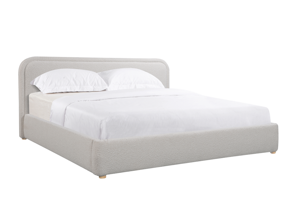 Cosmo Off White Boucle Bed